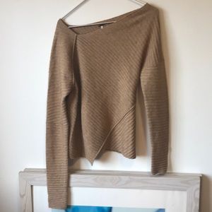 Asymmetrical off shoulder sweater
